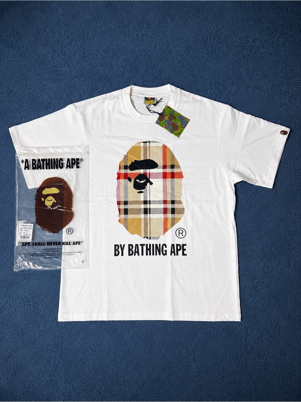 White Plaid Logo Tee - Men's Shirt